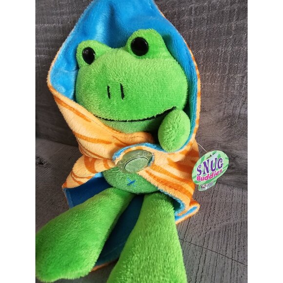 Snug Buddies Frog Green w Orange Security Blanket Plush Lovey New W Tags - Picture 2 of 6